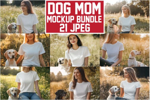 Dog Mom T-shirt Mockups Bundle: Premium Graphics & Product Mockups
