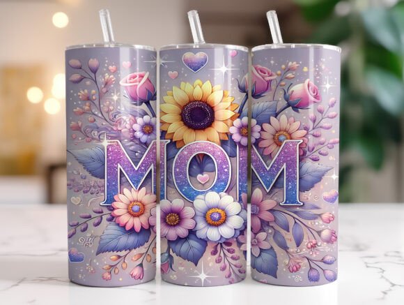 Floral Mom Graphics: Premium Tumbler Wraps for Blogs