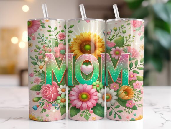 Floral Mom Love Graphics for Tumbler Wraps Review