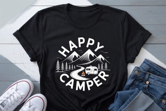 Happy Camper Shirt SVG PNG for T-Shirt Designs and Graphics