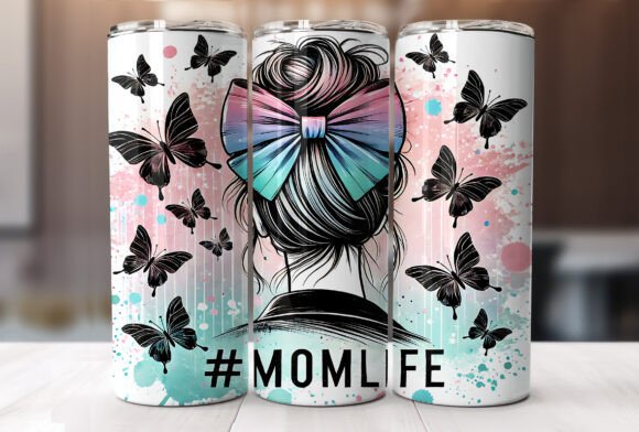 Mom Life Butterfly Tumbler Wraps & Graphics
