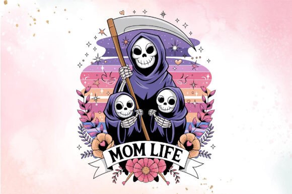 Mom Life PNG: Graphics for T-Shirt Designs
