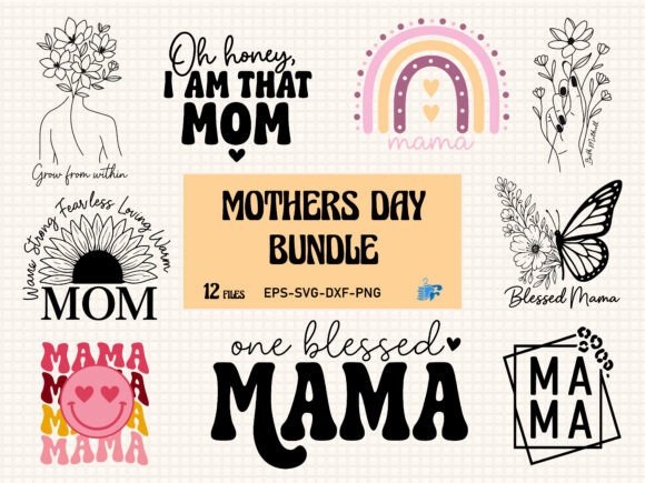 Mothers Day Bundle: Graphics for T-Shirt Designs
