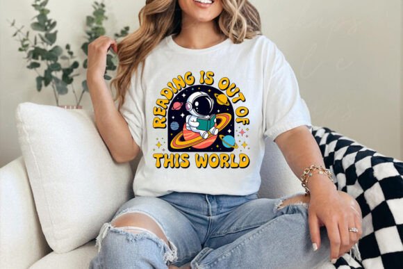 Reading is out of This World Funny PNG: Graphics for T-Shirt Designs