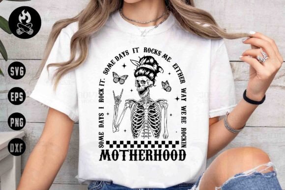 Rockin Motherhood SVG: Edgy Graphics for T-Shirt Designs