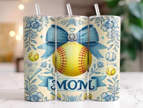 Softball Mom 20 Oz Wrap: Graphics for Tumbler Wraps
