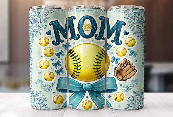 Softball Mom Tumbler Wraps: High-Impact Graphics