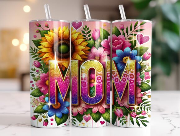 Sunflower MOM Wrap: Graphics for Tumbler Wraps