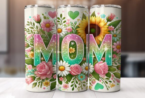 Sunflowers Floral Mom Graphics for Tumbler Wraps