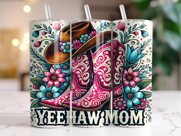 Yeehaw Mom Graphics for Tumbler Wraps